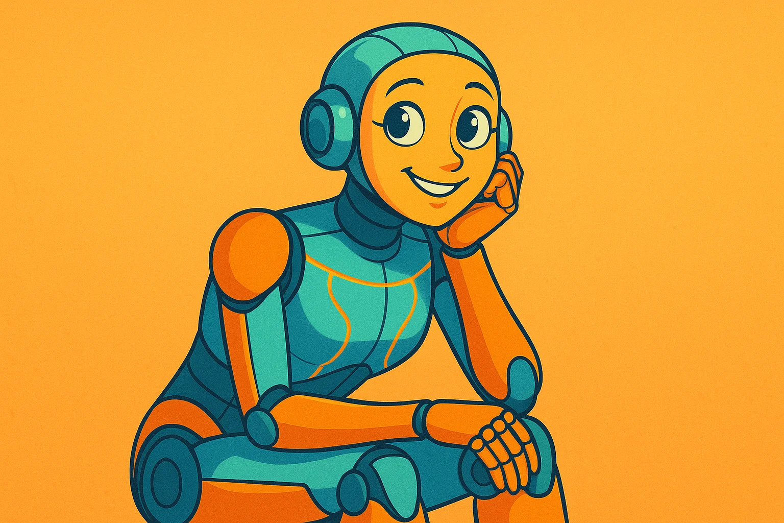 Hoe is het om een robot te zijn? - Vriendelijke robot illustratie
